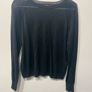 banana republic black long sleeve top small
